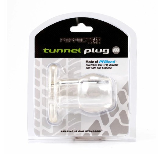 Korek analny tunel - Perfect Fit Tunnel Plug Medium Clear Przezroczysty Średni